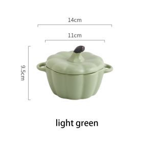 Ceramic Baking Bowl With Two Ears Insulated From Water (Option: Light Green)