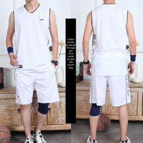 Casual Wear Sleeveless Thin Vest Running Wear Shorts Sportswear (Option: White-L)