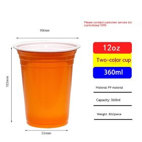 Red Disposable Plastic Cup Single Layer (Option: 360ml Orange-401to500ml)