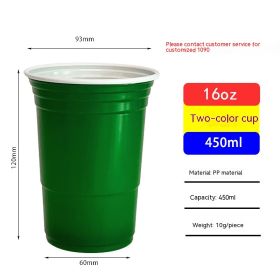 Red Disposable Plastic Cup Single Layer (Option: 450ml Dark Green-401to500ml)