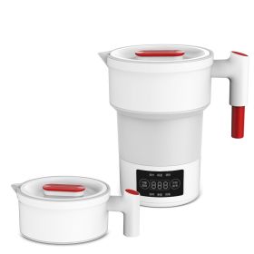 Mini Portable Travel Silicone Electric Kettle (Option: White-Triangle plug)