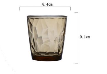 Acrylic Restaurant Tea Cup Transparent PC Plastic Octagon Cup (Color: BROWN)