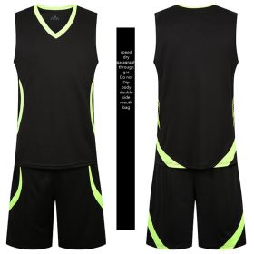 Casual Wear Sleeveless Thin Vest Running Wear Shorts Sportswear (Option: A Green black-7xl)