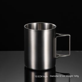 304 Stainless Steel Camping Activity Handle Double-layer Mug (Option: Stainless steel-400ml)