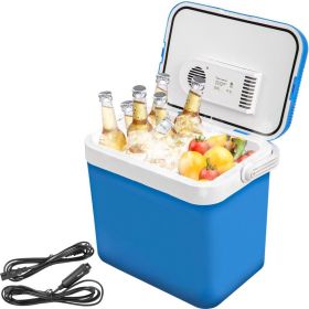 Camping Travel & Picnics Portable Car Refrigerator Mini Fridge Freezer (Color: Blue)