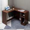 39.4" W x 47.2" D Corner Computer Desk L-Shaped Home Office Workstation Writing Study Table with 2 Storage Shelves and Hutches