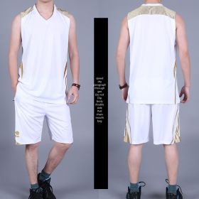 Basketball Sports Suit Men's Summer Casual Wear Sleeveless Thin Vest Running Suit Shorts Sportswear (Option: E-5XL)