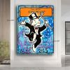 Hand painted on canvas Monopoly man;  money art;  home; decor; monopoly art;  oil painting Living Room hallway bedroom luxurious decorative painting