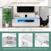 Modern, Stylish Functional TV stand with Color Changing LED Lights, Universal Entertainment Center, High Gloss TV Cabinet for 75+ inch TV