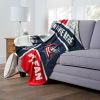 [Personalization Only] OFFICIAL NHL Colorblock Personalized Silk Touch Sherpa Throw Blanket - Columbus Blue Jackets