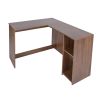 39.4" W x 47.2" D Corner Computer Desk L-Shaped Home Office Workstation Writing Study Table with 2 Storage Shelves and Hutches