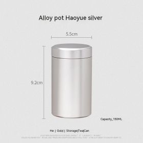 Titanium Aluminum Alloy Tea Box Storage Portable Small Tea Jar (Option: Silver-55x92mm)