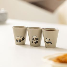 Ceramic Cup Panda Tea Set Household Chinese Style Lovely Single Cup Hostess Cup (Option: 3 Pack)