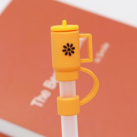 10mm Straw Cap Cup Straw Dust Cover (Option: Orange-Shipped On Suit)