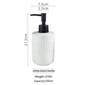 Light Luxury Ceramic Hand Sanitizer Shower Gel Shampoo Press Bottle (Option: Matte White)