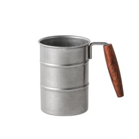 Creative Outdoor Mug Made Of 304 Stainless Steel With A Lid (Option: New Wooden Handle Cup-About 370ml)