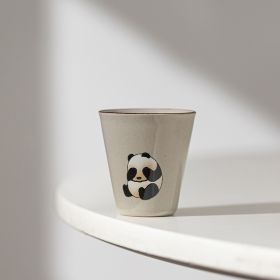 Ceramic Cup Panda Tea Set Household Chinese Style Lovely Single Cup Hostess Cup (Option: Panda Flower Cup 40ml)