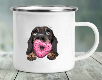 Dachshund Printing Enamelled Cup Mug (Option: C1)