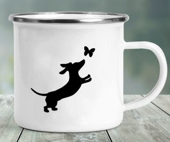 Dachshund Printing Enamelled Cup Mug (Option: C7)