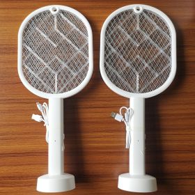 Electric Mosquito Swatter Rechargeable Household Mosquito Killer Lamp (Option: White 2 In 1-Wholesale Price)