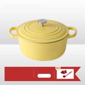 Iron Workshop Enamel Soup Pot Thickened Cast Pot (Option: Vanilla Yellow)