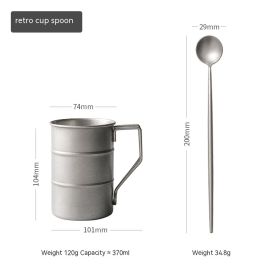 Creative Outdoor Mug Made Of 304 Stainless Steel With A Lid (Option: Cup Spoon Suit-About 370ml)