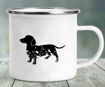 Dachshund Printing Enamelled Cup Mug (Option: C8)