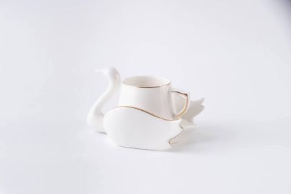 Creative Swan Ceramic Coffee Cup (Option: Swan Coffee Cup White-101to200ml)