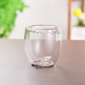 Creative Household Coffee Milk Dried Flower Quicksand Double Layer Glass Cup (Option: 250ml A)