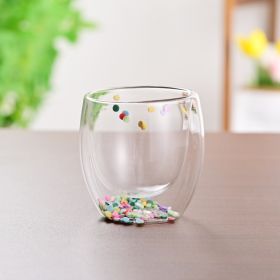 Creative Household Coffee Milk Dried Flower Quicksand Double Layer Glass Cup (Option: 250m B)