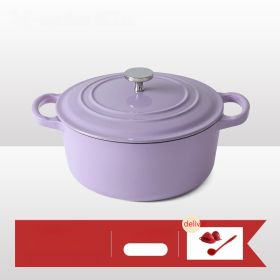 Iron Workshop Enamel Soup Pot Thickened Cast Pot (Option: Exquisite Purple)