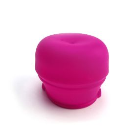 Anti-spill Leak-proof Silicone Straw Cup Lid (Option: Flat Mouth Rose Red)