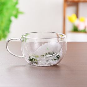 Creative Household Coffee Milk Dried Flower Quicksand Double Layer Glass Cup (Option: 250ml N)