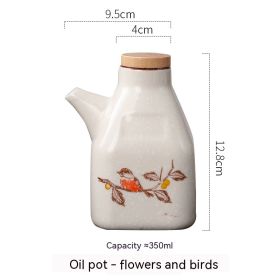 Chinese Style Ceramic Sauce Dipping Bottles (Option: Flower And Bird Oiler)