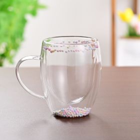 Creative Household Coffee Milk Dried Flower Quicksand Double Layer Glass Cup (Option: 250ml F)