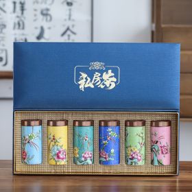 Enamel Color Small Size Mini Tea Jar Handmade Alloy Ceramic Airtight Storage Tea Weaker Portable (Option: Six piece set-High)