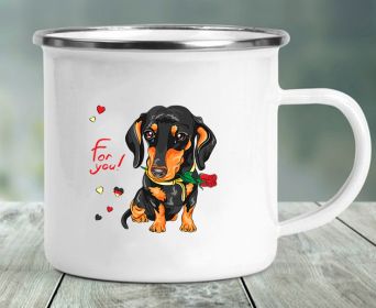 Dachshund Printing Enamelled Cup Mug (Option: C4)