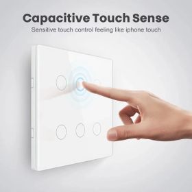 Plastic Remote Controller Smart Touch Four Six-way Voice With Function (Option: four way White-Touch-4th Road)